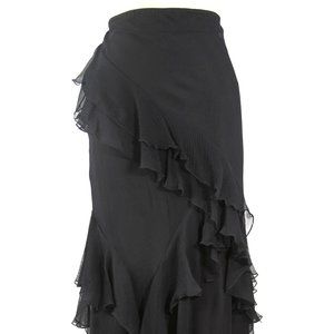 Black Long Silk Skirt